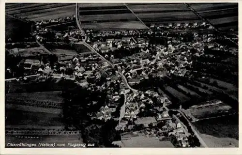 Ak Oberröblingen an der Helme Sangerhausen Südharz, Fliegeraufnahme