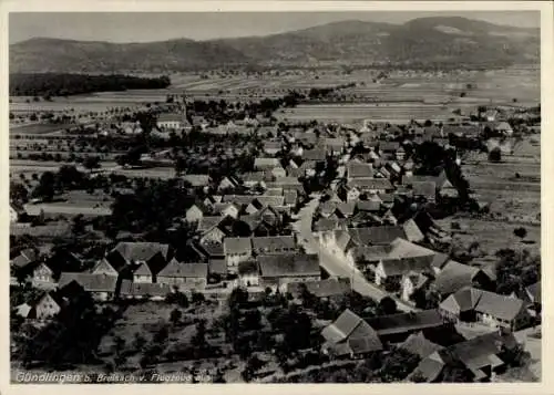 Ak Gündlingen Breisach am Oberrhein, Fliegeraufnahme