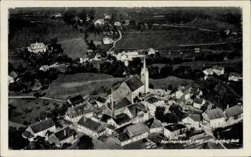 Ak Heimenkirch Schwaben Westallgäu, Fliegeraufnahme, Kirche