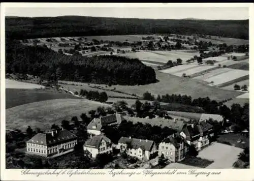 Ak Aglasterhausen in Baden, Fliegeraufnahme Schwarzacherhof, Erziehungs- und Pflegeanstalt