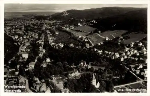 Ak Hasserode Wernigerode im Harz, Fliegeraufnahme