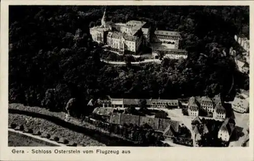 Ak Gera in Thüringen, Schloss Osterstein, Fliegeraufnahme