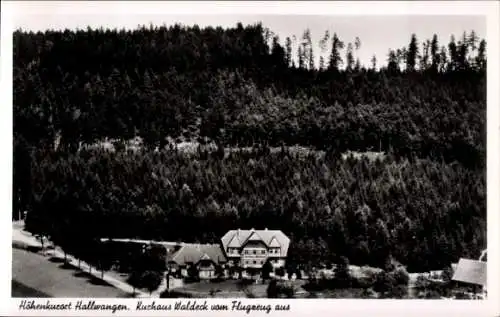 Ak Hallwangen Dornstetten im Schwarzwald Württemberg, Kurhaus Waldeck, Fliegeraufnahme