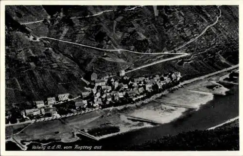 Ak Valwig an der Mosel, Fliegeraufnahme