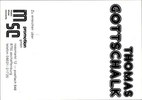 Ak Schauspieler und Moderator Thomas Gottschalk, Portrait, Na sowas, Autogramm