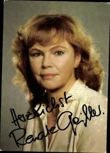 Ak Schauspielerin Renate Geißler, Portrait, Autogramm