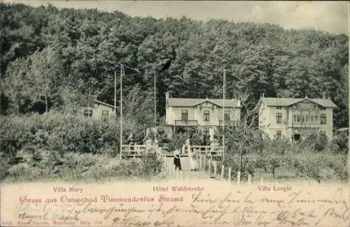 Ak Ostseebad Timmendorfer Strand, Hotel Waldesruhe, Villa Lorgie, Villa Mary