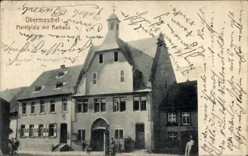 Ak Obermoschel in der Pfalz, Marktplatz, Rathaus