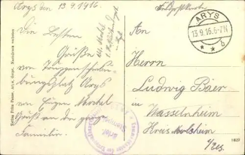 Ak Orzysz Arys Ostpreußen, Garnisonverwaltung