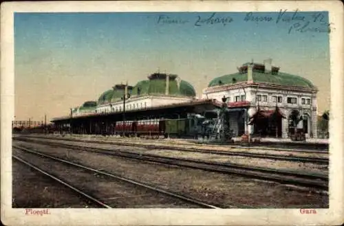 Ak Ploesti Ploiești Rumänien, Bahnhof, Bahnschienen