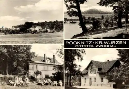 Ak Zwochau Röcknitz Thallwitz in Sachsen, See, Wohnhaus, Wiese