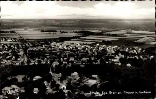 Ak Zeven in Niedersachsen, Fliegeraufnahme