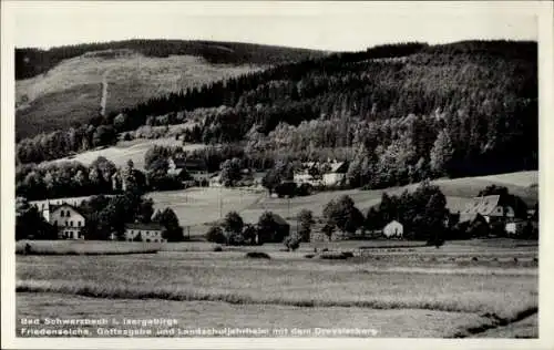 Ak Czerniawa Zdrój Bad Schwarzbach Isergebirge Schlesien, Friedenseiche, Gottesgabe