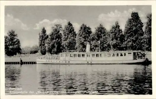 Ak Potsdam in Brandenburg, Anlegestelle der Weißen Flotte, Dampfer Potsdam