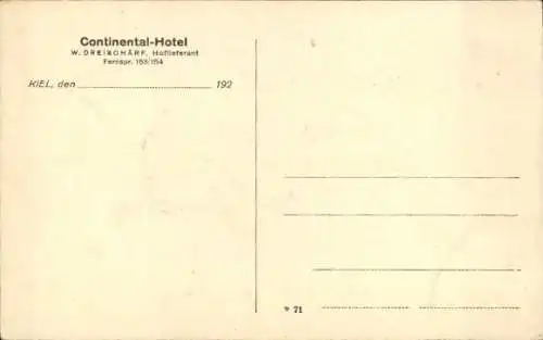 Ak Kiel, Continental-Hotel, Weinrestaurant