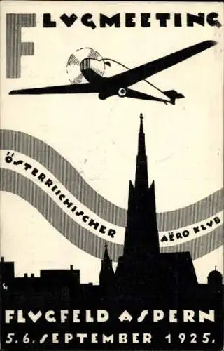 Ak Wien 22. Donaustadt Österreich, Flugmeeting Flugfeld Aspern 1925, Österreichischer Aero Klub