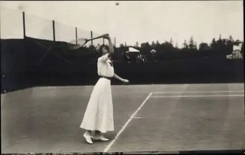 Ak Stockholm Schweden, Olympische Spiele 1912, Tennisspielerin Marguerite Broquedis