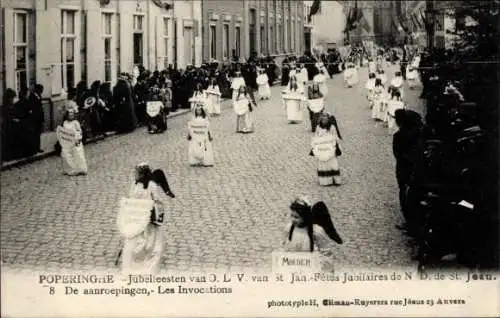 Ak Poperinghe Poperinge Westflandern, Jubelfeesten van O L. V. van St. Jan, de aanroepingen