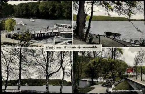 Ak Gremsmühlen Malente in Ostholstein, Fünf-Seen-Fahrt, Dieksee, Kellersee-Bucht, Promenade