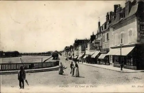 Ak Joigny Yonne, Le Quai de Paris