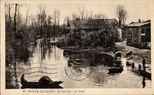 Ak La Garette Deux-Sèvres, Marais Poitevin, Le Port