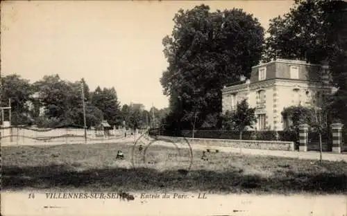 Ak Villennes sur Seine Yvelines, Parkeingang