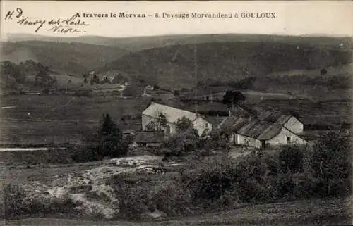 Ak Gouloux Morvan Nièvre, Paysage Morvandeau