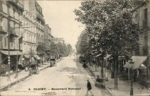 Ak Clichy Hauts de Seine, Boulevard National