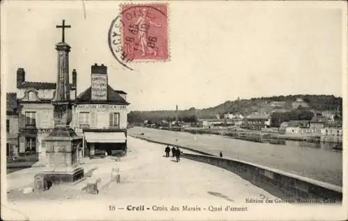 Ak Creil Oise, Croix des Marais, Quai d'amont