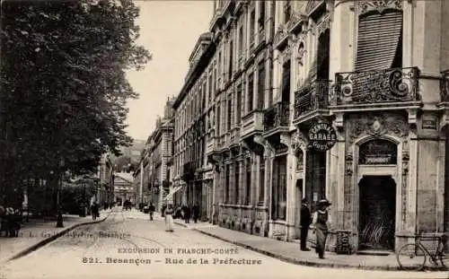 Ak Besançon Doubs, Rue de la Prefecture