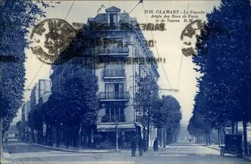 Ak Clamart Hauts de Seine, La Fourche, Angle des Rues de Paris et de Vanves