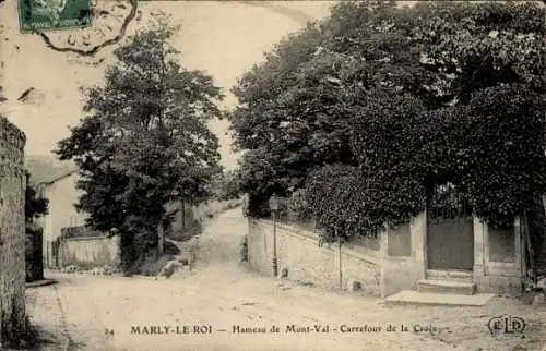 Ak Marly le Roi Yvelines, Hameau de Mont-Val, Carrefour de la Croix