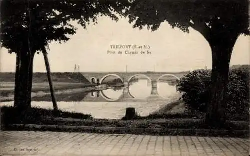 Ak Trilport Seine et Marne, Eisenbahnbrücke