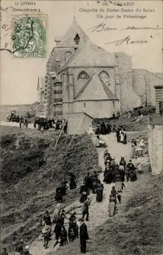 Ak Fécamp Seine Maritime, Chapelle de Notre Dame du Salut, Un jour de Pelerinage