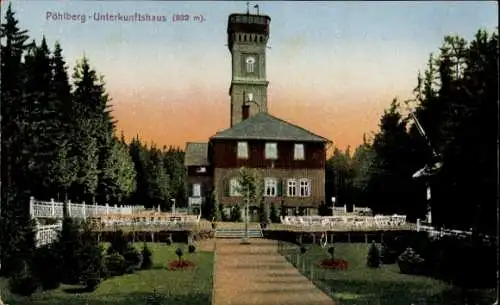 Ak Annaberg Buchholz Erzgebirge, Pöhlberg, Unterkunftshaus, Aussichtsturm