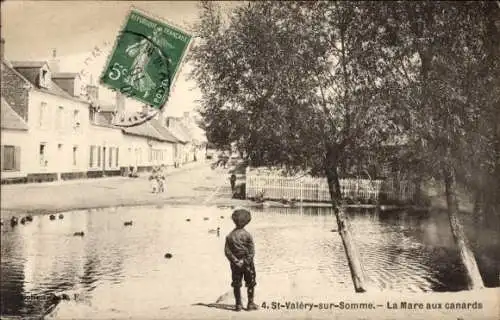 Ak Saint Valery sur Somme, Mare aux canards