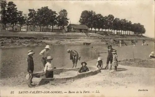 Ak Saint Valery sur Somme, Bains de la Ferte, spielende Kinder