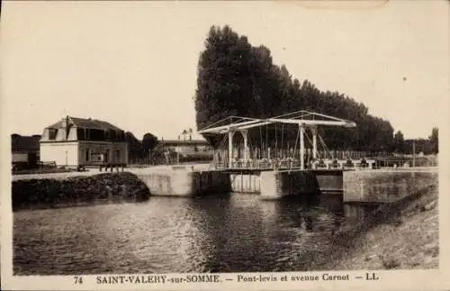 Ak Saint Valery sur Somme, Pont Levis, Avenue Carnot