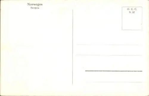 Ak Bergen Norwegen, Panorama vom Ort