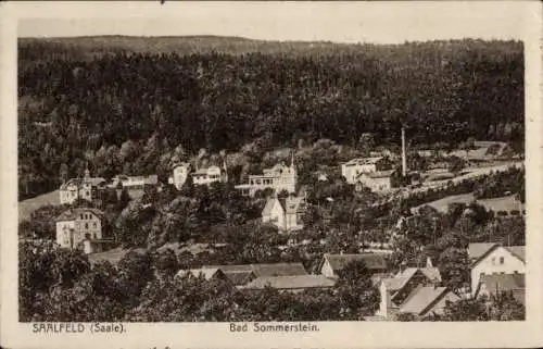 Ak Saalfeld Saale, Blick auf Ortschaft und Umgebung, Bad Sommerstein