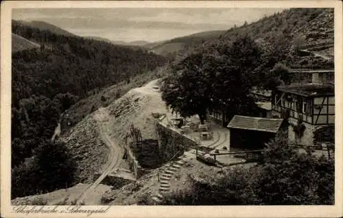 Ak Bad Blankenburg in Thüringen, Schieferbrücke im Schwarzatal