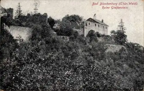 Ak Bad Blankenburg in Thüringen, Burg Greifenstein, Ruine