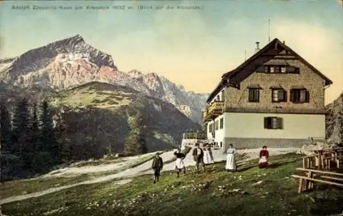 Ak Garmisch Partenkirchen in Oberbayern, Kreuzeckhaus, Adolf Zoeppritz Haus