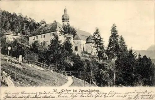 Ak Garmisch Partenkirchen in Oberbayern, Wallfahrtskirche St. Anton