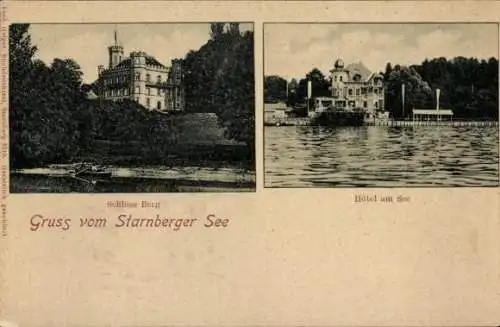 Ak Starnberg am Starnberger See Oberbayern, Schloss Berg, Hotel am See