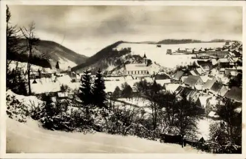 Ak Meßstetten im Zollernalbkreis, Gasthof zur Schwane, Winter