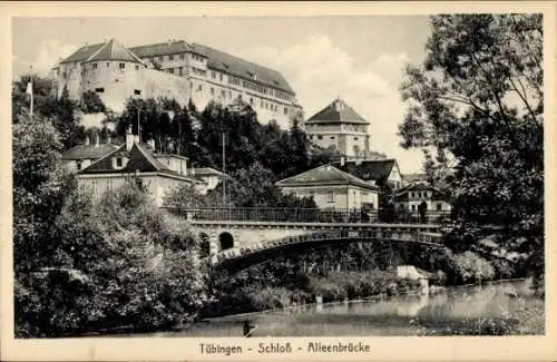 Ak Tübingen am Neckar, Schloss, Alleenbrücke