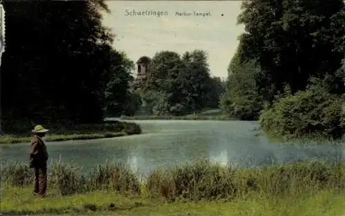 Ak Schwetzingen in Baden, Merkur-Tempel