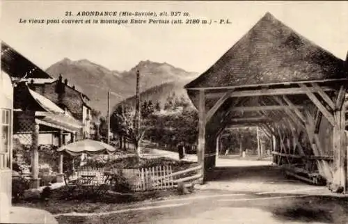 Ak Abondance Haute Savoie, Vieux pont couvert, Montagne Entre Pertuis