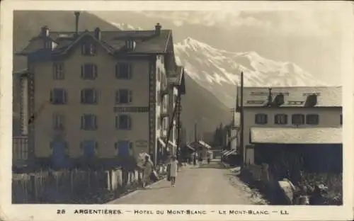 Ak Argentière Haute Savoie, Hotel du Mont Blanc, Mont Blanc